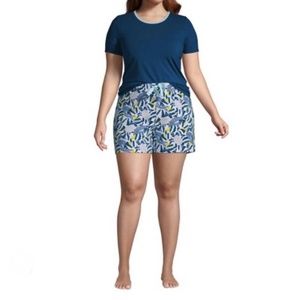 LANDSEND WOMENS PLUS Short Sleeve Knit PJ Short Set